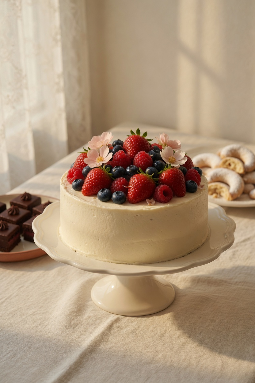 Voćna torta sa sezonskim ukrasima